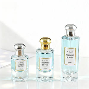 Lüks Yuvarlak Şeffaf Cam Parfüm Şişeleri 30ml 50ml 100ml Kalın Tabanlı Silindir Şeklinde Sprey Başlıklı Pompa Sprey - Product Image 4