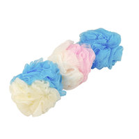 Vente chaude Maille Pouf Éponge De Bain Exfoliant Boule De Douche Pom Accessoire De Nettoyage Éponges De Bain pour Femmes et Hommes