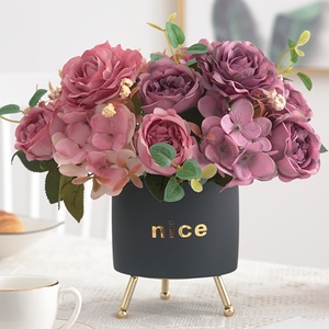 Ramos de Peonías Artificiales Realistas de <span class=keywords><strong>Estilo</strong></span> Europeo, <span class=keywords><strong>Estilo</strong></span> <span class=keywords><strong>Natural</strong></span>, Mesas de Centro, Arreglos Florales para el Hogar, Decoraciones para Bodas - Product Image 2
