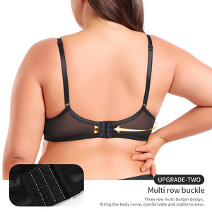 Ladymate ODM/OEM Sujetador De Encaje Talla Grande Sujetador Minimizador Para Mujer Cobertura Completa Sujetador De Encaje Sin Forro Sujetador De Talla Grande Con Aros - Product Image 4