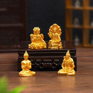 Vente en gros de décorations d'autel zen DIY, mini statues en résine de Bouddha, Shiva, Brahma, Vishnu, artisanat en résine, figurines pour la maison, le temple, cadeau spirituel - Product Image 2
