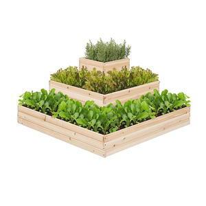 Jardinera Elevada de Madera de 3 Niveles, Divisible, con Revestimiento de Vinilo, Ecológica, para Flores, Verduras, Hierbas, Jardín, Patio Trasero - Product Image 2
