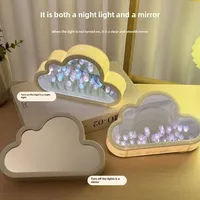 Lampe de nuit créative en forme de fleurs de tulipes et de nuages, lumière d'ambiance transparente, cadeau pour les amoureux Qixi, décoration de bureau en PVC