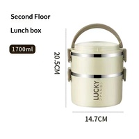 Boîte à lunch isotherme portable grande capacité, ronde, multi-couches, en métal, pour adultes et étudiants, en acier inoxydable