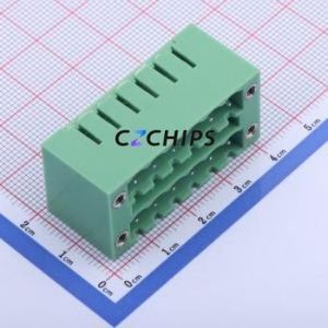 KF2EDGKVHM-5.0-2*6P Plug-in Terminal Block Through hole,P=5mm Connector Board-to-Board / Socket - Closed Screw Fixing 5mm Green - Product Image 1
