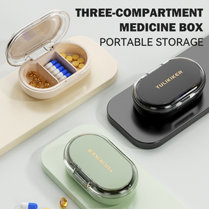 Xách tay ba ngăn chống ẩm nhựa <span class=keywords><strong>Pill</strong></span> tổ chức <span class=keywords><strong>Mini</strong></span> Carry-on du lịch y học lưu trữ trường hợp - Product Image 6