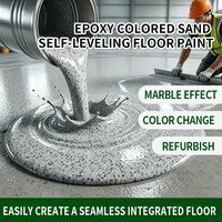 Peinture pour sols auto-nivelante, résistante à l'huile, imperméable, anti-humidité, antidérapante, pour intérieur/extérieur, sable coloré