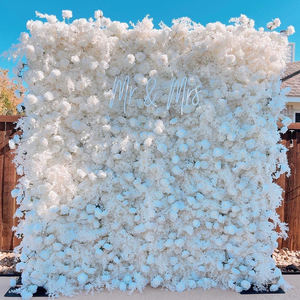 A64 Vorschlag Requisiten Künstliche Blumen Hochzeit Orchidee Blumen Roll Hintergrund Wand Panel Weiß Phalaenopsis Rose Stoff Blumen wand - Product Image 1