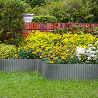 Bordure de pelouse extérieure en acier galvanisé avec treillis en bois Bordure de clôture Nature Traité sous pression Jardin Paysage Chemin Barrière