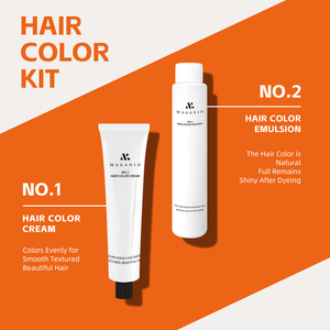 Kit de coloration capillaire permanente MAGANIO à faible teneur en ammoniaque, crème colorante pour cheveux de salon, couverture complète des cheveux gris, vente en gros - Product Image 3