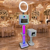 Cabina de Fotos Todo en Uno con Pantalla Táctil LCD de 15.6 Pulgadas, Cabina de Fotos DSLR con Soporte de Luz LED RGB