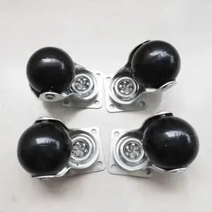 ylcaster Vintage Sofa legs caster wheel black rubber brass 1.5inch 2inch ball chrome castors for furniture