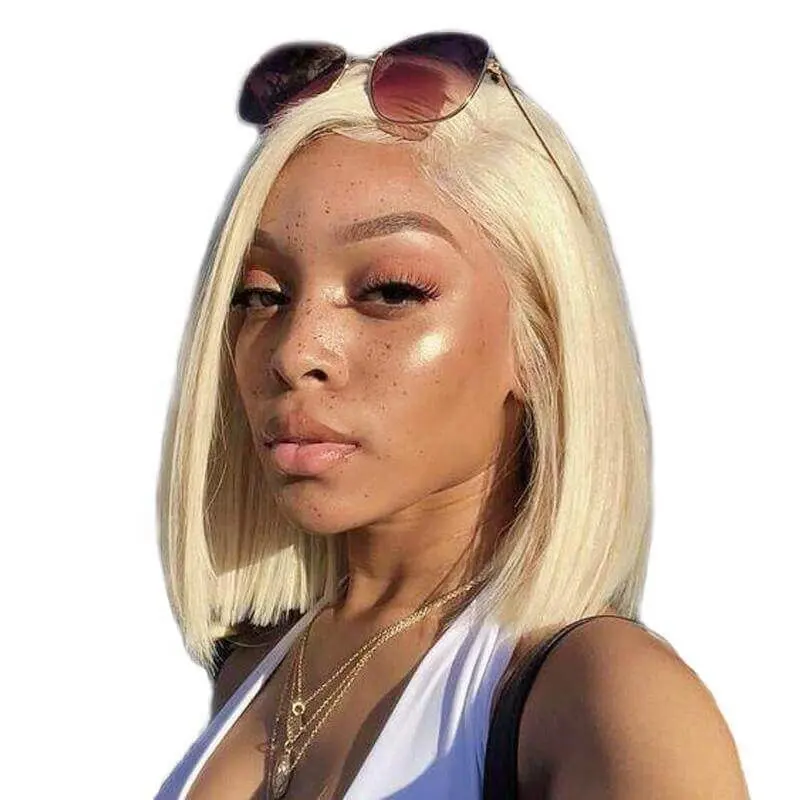 Wholesale Top Selling Virgin Brazilian 613 blonde Short Bob HD Lace Human Hair Wigs for Black Women Transparent Lace Front Wigs