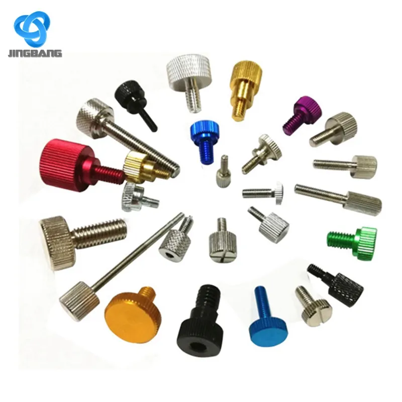 Wholesale 1 4 20 Anodizeds Lowes Aluminum Flush Bolt Thumb Screw With Shoulder 1/4 Star Screw With Knurled Thumb Female