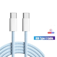 Kabel Data Pengisian Daya Tipe C ke C 1M 2M Nylon Braided PD 60W USB 3.0 Fast 5A 100W Wireless Pure Copper Dengan Kotak