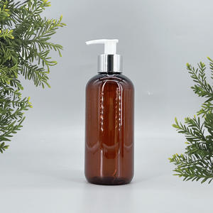 Fournisseur de l'usine de bouteille ronde boston ambrée vide de 360ml 480ml en plastique PET bouteille de lotion vaporisateur à pompe pour emballage cosmétique - Product Image 2