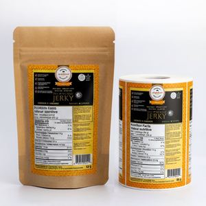 Étiquettes personnalisées rectangulaires en vinyle imperméables, résistantes à la chaleur et écologiques pour bœuf séché, impression couleur, autocollants en rouleau pour emballage - Product Image 1