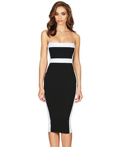 <span class=keywords><strong>Robe</strong></span> moulante bandage pour femme, <span class=keywords><strong>noire</strong></span>, fines bretelles, sans manches, <span class=keywords><strong>longue</strong></span>, pour dîner, robes européennes et américaines - Product Image 4