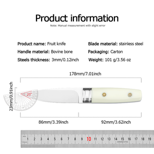Cuchillo Táctico de Supervivencia OEM Personalizable, Hoja de Acero Inoxidable, Punta de Gota, Mango de G10 y Hueso de Vaca, Funda de Cuero, para Caza - Product Image 2