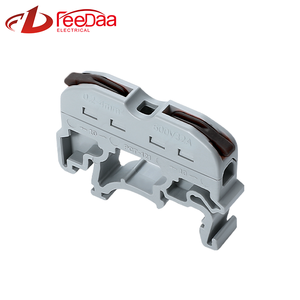 Terminal Blok DIN Rail Hitam 1P Quick Disconnect, Konektor Kabel Tuas dan Dorong yang Dapat Digunakan Kembali untuk Sambungan Kabel Universal - Product Image 1