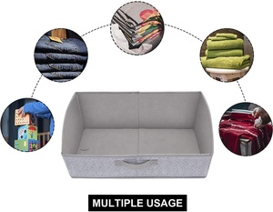 Lưu Trữ Organizer Thùng, Có Thể Gập Lại Closet Tổ Chức Lưu Trữ Hình Thang Hộp, Màu Xám - Product Image 3