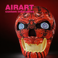 Tête de citrouille gonflable en forme de crâne, visage sinistre gonflable, crâne de citrouille gonflable personnalisé, démon maléfique pour la décoration de jardin d'Halloween