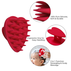 Cepillo Masajeador de Silicona Redondo para Champú y Cuero Cabelludo JUNYI <span class=keywords><strong>JYSH</strong></span>-003, Agarre Ergonómico, Fácil Manejo, Impermeable, Suave y Duradero para el Cuidado del Cabello - Product Image 2