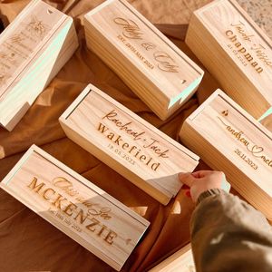 JUNJI Custom Engraved 48 Wooden Block Tumbling Tower <strong>Personalised</strong> <strong>Wedding</strong> <strong>Guest</strong> <strong>Book</strong> Alternative Interactive Party Gift Box - Product Image 5