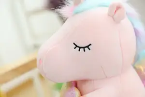 Lovely Soft Stuffed Animal Cartoon Customized Available Cute Funny Aurora Rainbow Flying Unicorn Plush Toys For Kids