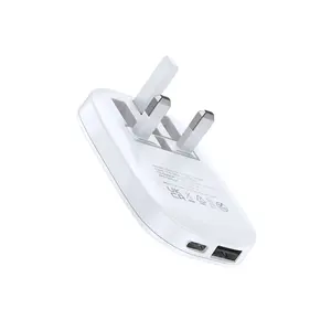 OEM 3 Pin chip wall plug for phone fast charger pd 20W New design with 2 ports usb and type c