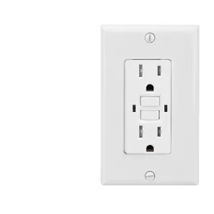 15A AC 125V Self-Test GFCI Tamper-Resistant Receptacle with LED Indicator Wall plate Included