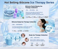 Colección de Terapia de Hielo para la Desinflamación Matutina: Masajeador de Cabeza Refrescante, Recipiente de Hielo Facial de Silicona con Termómetro, Set de Terapia de Hielo