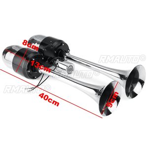 Bocina Eléctrica de Doble Trompeta de 500DB, Kit de Bocina de Aire Cromada de 12V/24V para Tren, Camión, Camioneta, Accesorios - Product Image 3