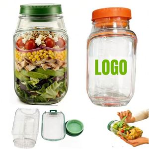 Recipiente para Ensaladas de Plástico con Apertura Lateral y Logotipo Personalizado, Ecológico y Reutilizable para Comidas Frescas para Llevar - Product Image 1