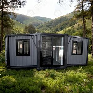 Maison préfabriquée extensible en conteneur maritime de 40 pieds, deux étages, <span class=keywords><strong>double</strong></span> aile, balcon, terrasse sur le <span class=keywords><strong>toit</strong></span>, chambre à coucher, salon, style mid-century - Product Image 2