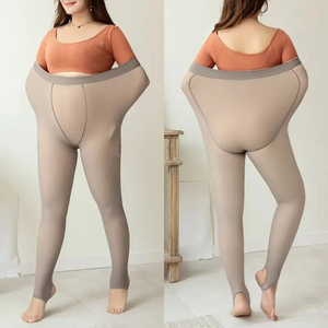 Vente en gros Legging <span class=keywords><strong>super</strong></span> élastique <span class=keywords><strong>sexy</strong></span> transparent pour femmes, collants épais et chauds pour l'hiver de grande taille - Product Image 5