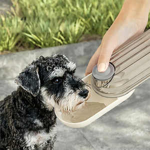 Dispenser Portatile per Acqua e Cibo per Animali Domestici, <span class=keywords><strong>Bottiglia</strong></span> con Apertura a Pressione per Viaggi, Escursioni e Campeggio - Product Image 1