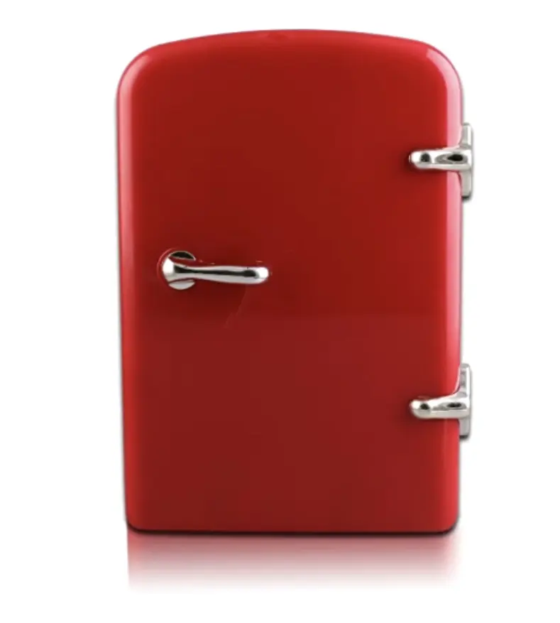 Neue tragbare Gefrier schrank Schönheit Make-up Küche Bar Hotel AC DC wärmer Kühler Kosmetik rot 4L Mini Auto Retro Kühlschrank Kühlschrank