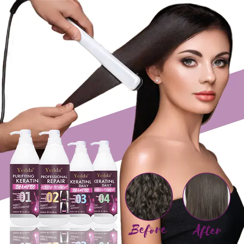 Professional Salon Brazilian Keratin 1000ml Protein Best Pure Keratin Treatment Hair Straightening Cream Smooth Hair Keratin Kit