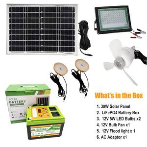 Système d'énergie domestique personnalisé 300W, ensemble complet MPPT/PWM, batterie LifePO4 en silicium polycristallin, kit d'éclairage - Product Image 6