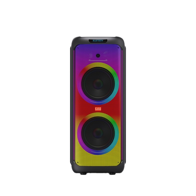 KENUO 120W RGB Light Bass Speaker Box Portable Wireless Trolley Outdoor DJ 12Inch Big Party Speakers