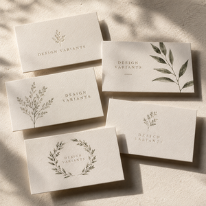 Biglietto di ringraziamento personalizzato in carta testurizzata, motivi botanici minimalisti, opzioni multi-formato per la corrispondenza aziendale - Product Image 2