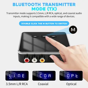 Récepteur et émetteur <span class=keywords><strong>Bluetooth</strong></span> 6.0 compatible, adaptateur sans fil <span class=keywords><strong>Jack</strong></span> 3,5 mm Aux pour musique TV voiture, adaptateur récepteur audio 2 RCA - Product Image 2