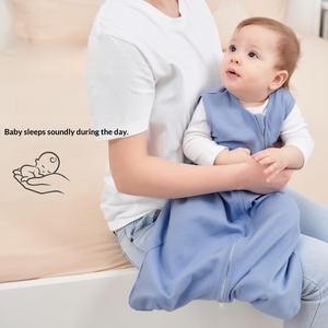 Gilet d'emmaillotage intégré en coton 100 % de classe A pour bébé, sac de couchage anti-coup de pied, doux et respirant, sans manches pour nourrissons et tout-petits - Product Image 3