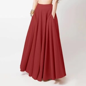 Nouvelle <span class=keywords><strong>jupe</strong></span> plissée maxi décontractée pour femme, <span class=keywords><strong>taille</strong></span> haute élastique, couleur unie, grande <span class=keywords><strong>taille</strong></span>, style européen et américain, vente en gros - Product Image 2