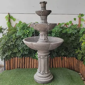 Fuente de agua de resina de 4 niveles para jardín, accesorio bonito y barato, venta directa de fábrica, al aire libre