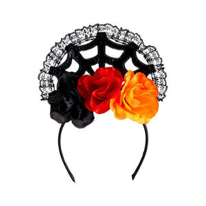 Diadema con telaraña, flores y encaje - Product Image 1