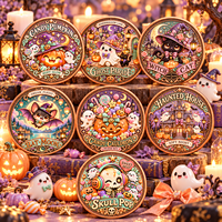 Pièce de monnaie en cuivre pur 999 de 1 oz, artisanat métallique, motif chauve-souris de dessin animé personnalisé, boîte cadeau d'Halloween, impression UV en relief 3D, souvenir de collection