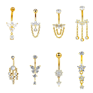 <span class=keywords><strong>Piercing</strong></span> <span class=keywords><strong>per</strong></span> <span class=keywords><strong>Ombelico</strong></span> in Titanio G23 con Filettatura Interna e Zirconia Marquise, Gioiello <span class=keywords><strong>per</strong></span> <span class=keywords><strong>Piercing</strong></span> F136 - Product Image 1