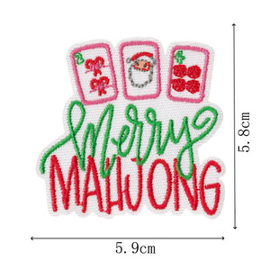 Nouvelle Patch en résine thermocollante pour vêtements DIY, motif Mahjong brodé, style dessin animé américain, thème gagnant de Riichi - Product Image 3